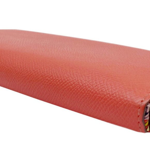 HERMES Azap Long Silk In Epson Rose Jaipur □Q Engraved (2013) Wallet Round Le... - Picture 4 of 16